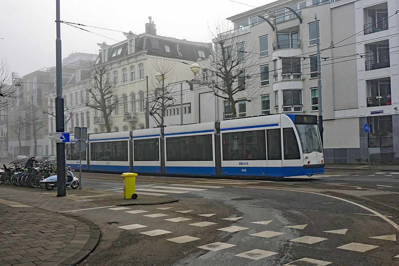 A GVB tram in Amsterdam
