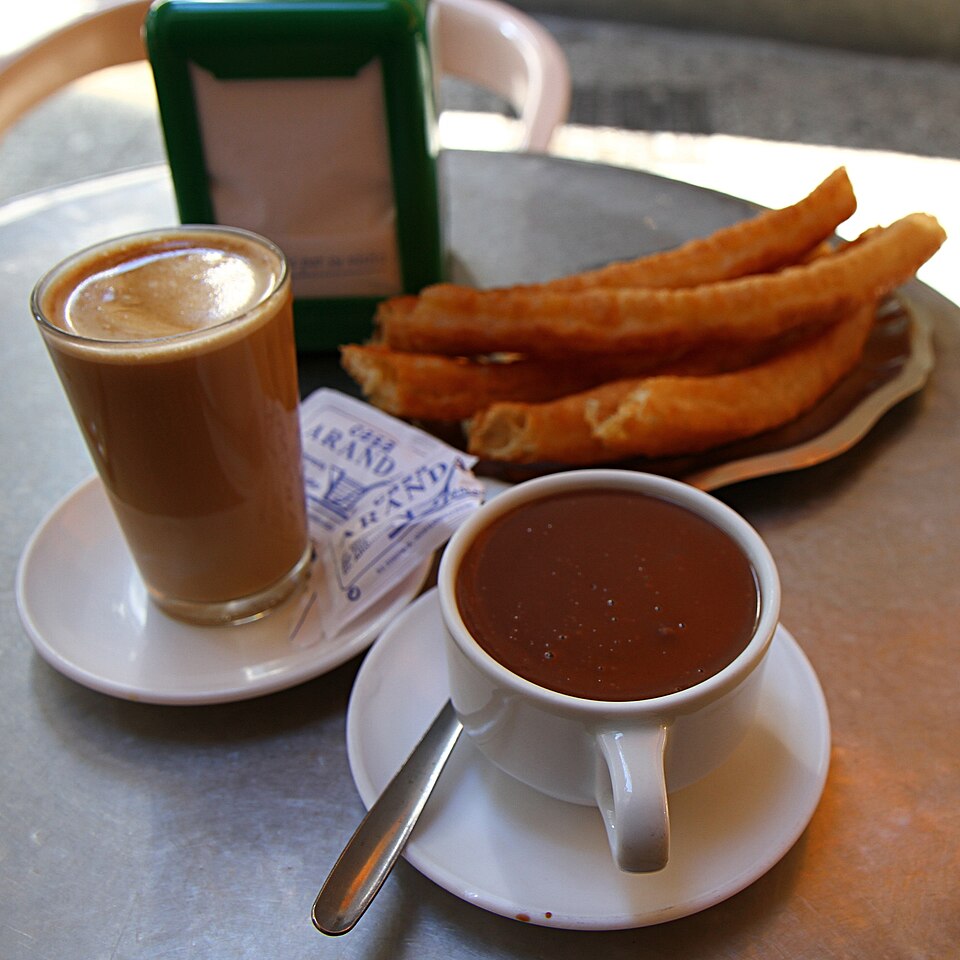 Churros, choklad och kaffe på Casa Aranda